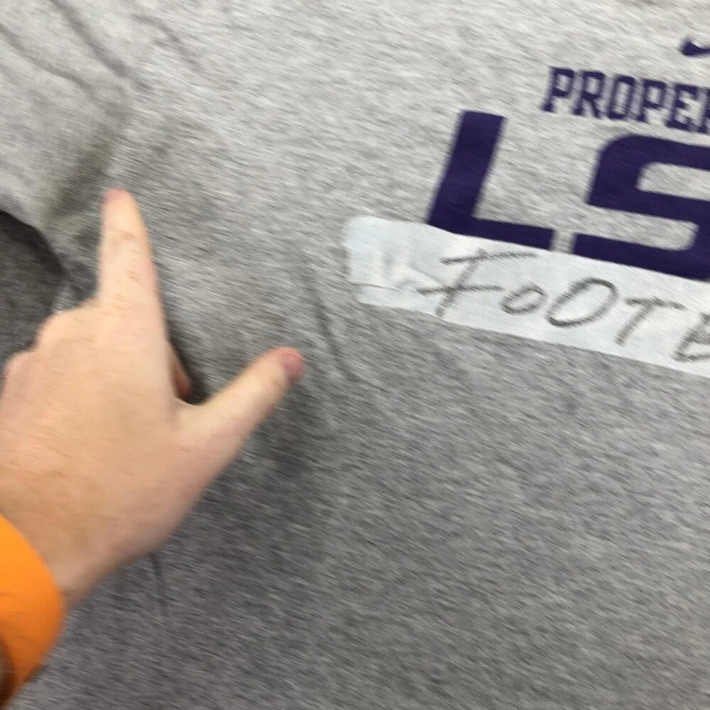 Vintage LSU Tigers Shirt Mens Medium Gray NCAA Football Nike Property Of